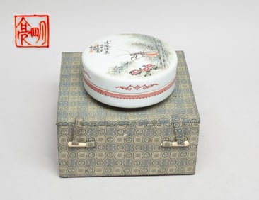 Chinese Famille Rose Porcelain Ink Box