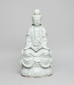 Estate Chinese Blanc De Porcelain Buddha
