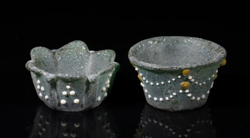 Two Roman Type Shipwreck Glass Cups