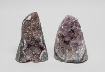 Two Amethyst Cluster Quartz Sculptures