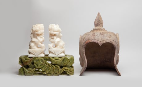 Estate Set Chinese Export Stone Sculptures