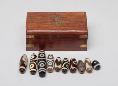Box of Chinese Export Dzi Beads