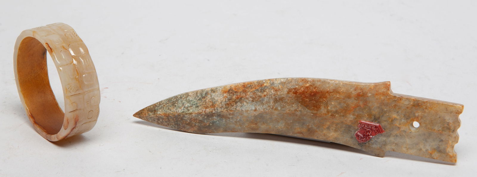 Chinese Jade Napkin Ring, Axe (1 of 19)