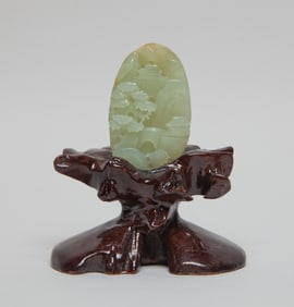 Estate Chinese Export Jade on Stand