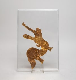 Chinese Gold Color Piece in Case