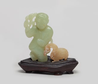 Estate Chinese Jade Toggles on Base