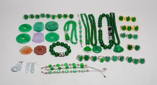 Set Chinese Export Colored Stone Jewelry