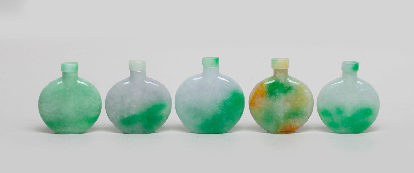 Estate Chinese Export Colored Stone Snuff Bottles (1 of 10)