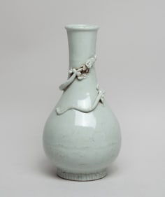 Chinese White Glazed Porcelain Dragon Vase
