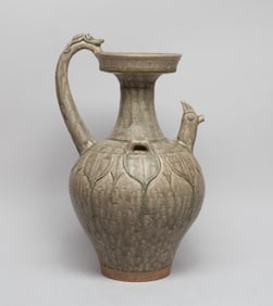 Chinese Yue Stoneware Porcelain Tall Pot