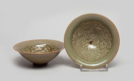 Two Chinese Yaochou Porcelain Tea Cups