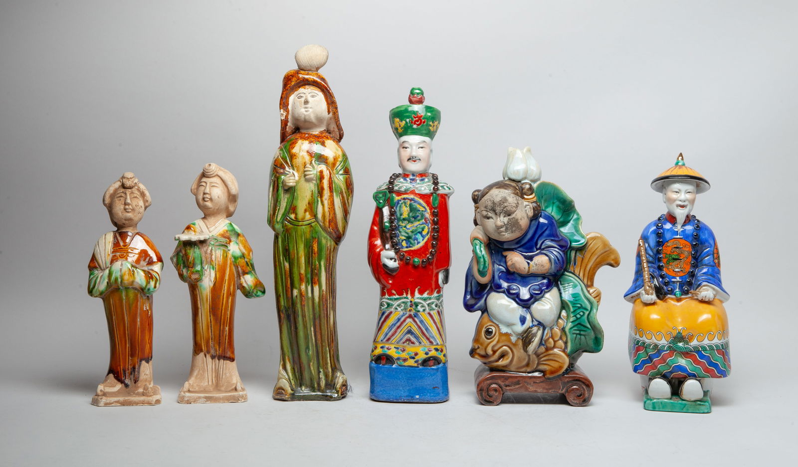 Estate Set Chinese Porcelain Stoneware Figures (1 of 16)