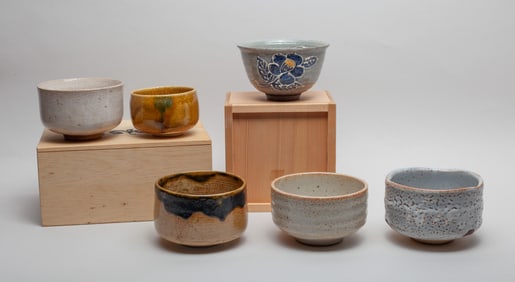 Antique/ Vintage Japanese Stoneware Tea Bowls