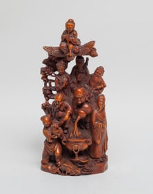 Estate Chinese Wood Carved Sculpture