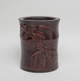 Chinese Wood Carved Brush Pot