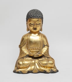 Collectible Chinese Gilt Bronze Cabinet Buddha