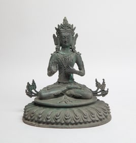 Estate Chinese Temple Used Bronze Buddha