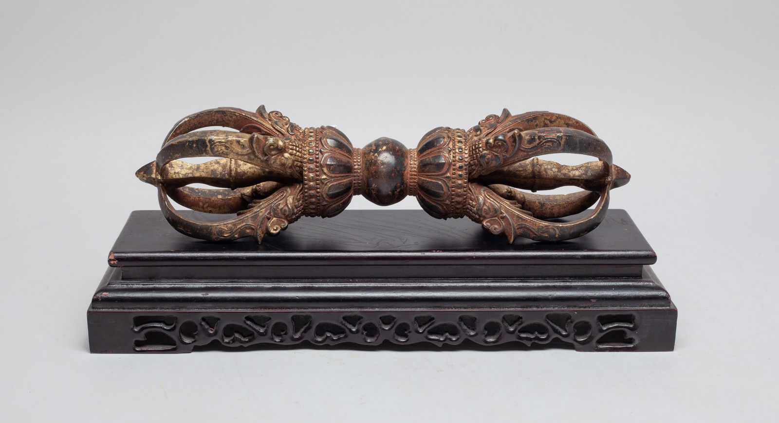 Chinese Sino-Tibetan Bronze Vajra on Stand (1 of 10)