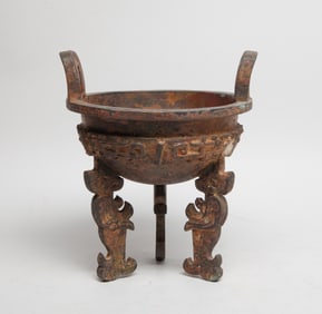 Chinese Bronze Tall Cabinet Censer