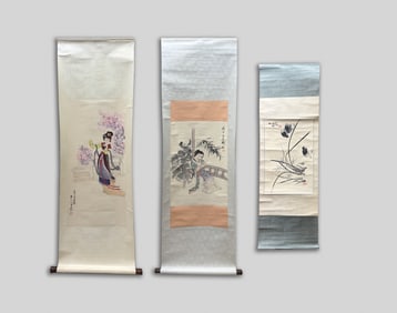 Estate Set Vintage Chinese Watercolor Paintings