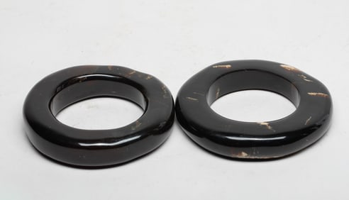 Two South Asian Chunk Root Amber Bangles