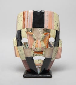 Vintage Aztec Gemstone Mask Sculpture