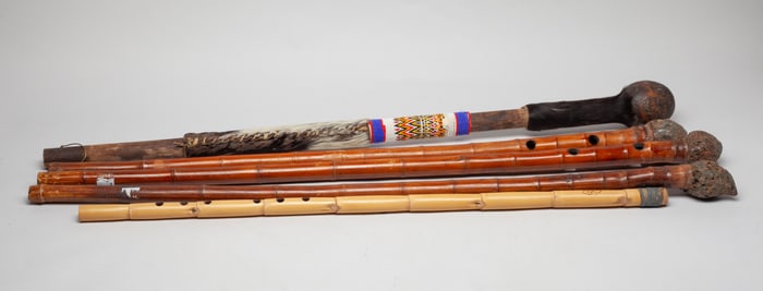 Set Vintage Rattan & Wood Canes