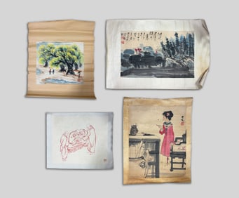 Set Vintage Chinese Paintings