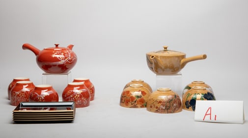 Vintage Japanese Porcelain Tea Wares, Tray