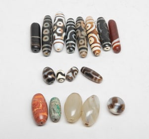 Estate Chinese Dzi Beads, Agate Beads Collections