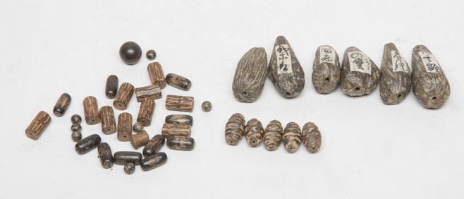 Estate Set Chinese Agarwood Nugget Beads