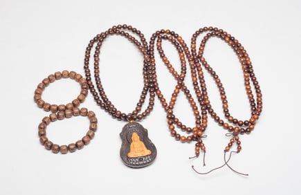 Estate Chinese/ South Asian Agarwood Necklaces