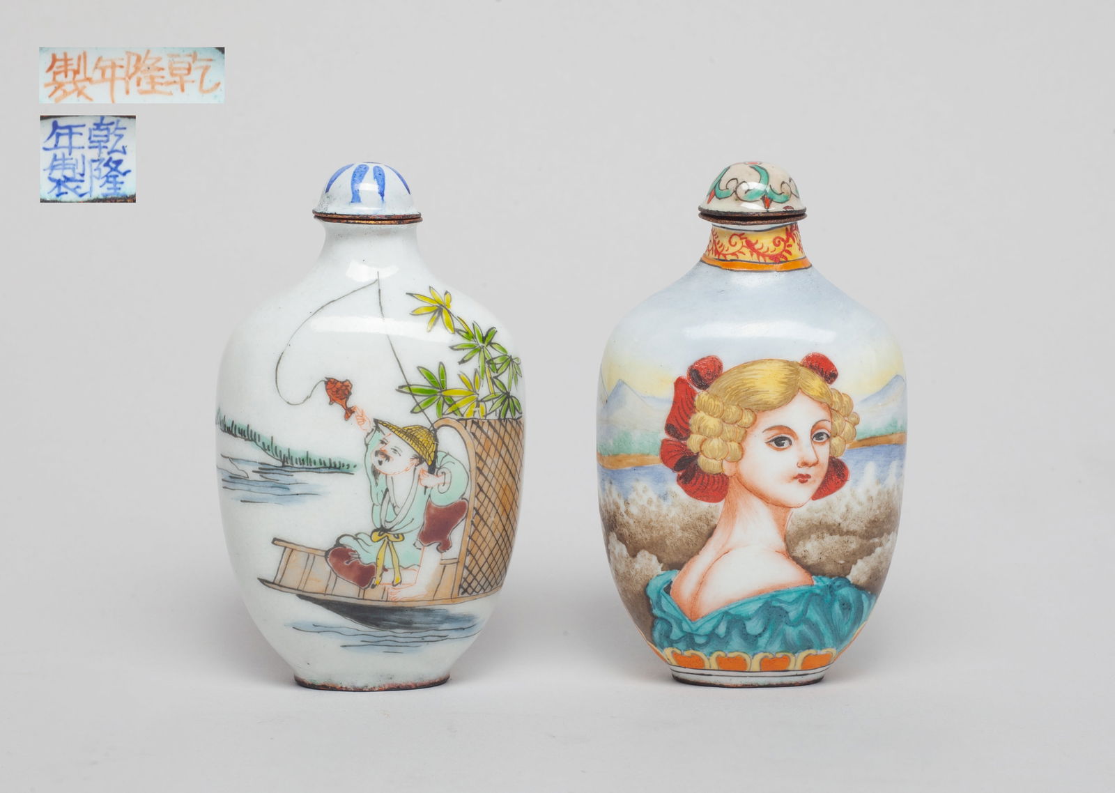 Two Chinese Enameled on Copper Snuff Bottles (1 of 12)