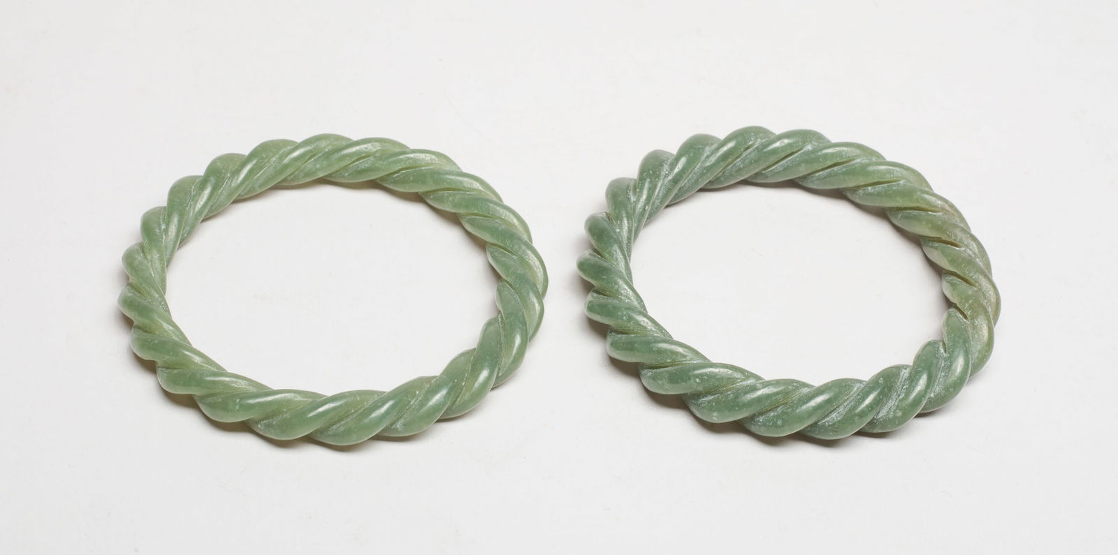 Two Chinese Carved Jade Bangles (1 of 11)