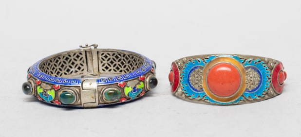 Two Chinese Enameled Bangles