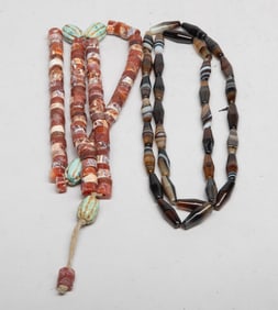 Estate Two Chinese Agate Necklaces