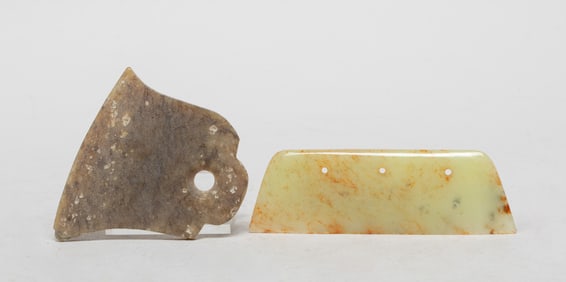 Two Chinese Jade Carved Axe