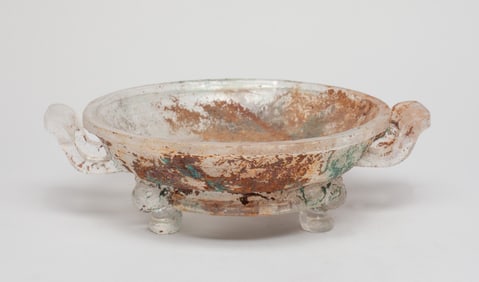 Rare Chinese Peiking Glass Tall Plate