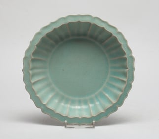 Estate Chinese Ru Type Porcelain Lotus Plate