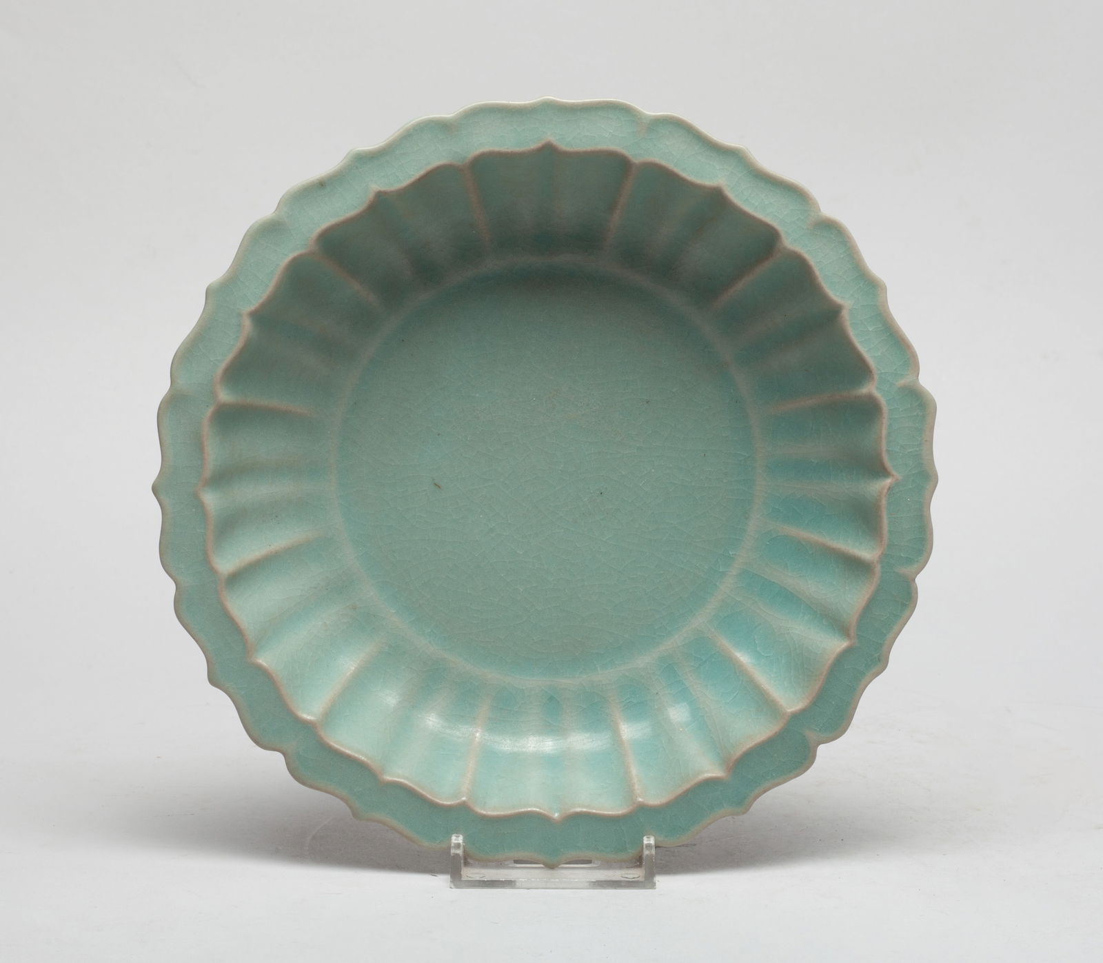 Estate Chinese Ru Type Porcelain Lotus Plate (1 of 10)