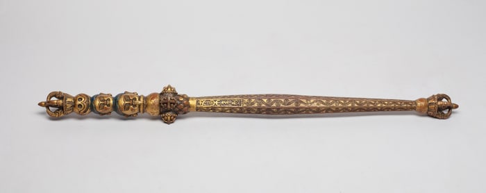 Rare Chinese Gilt Bronze Tibetan Tool