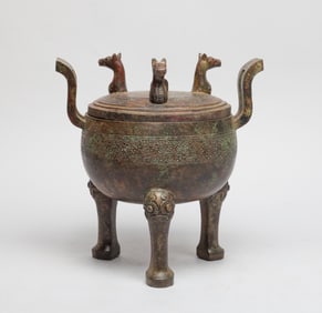 Chinese Bronze Covered Censer