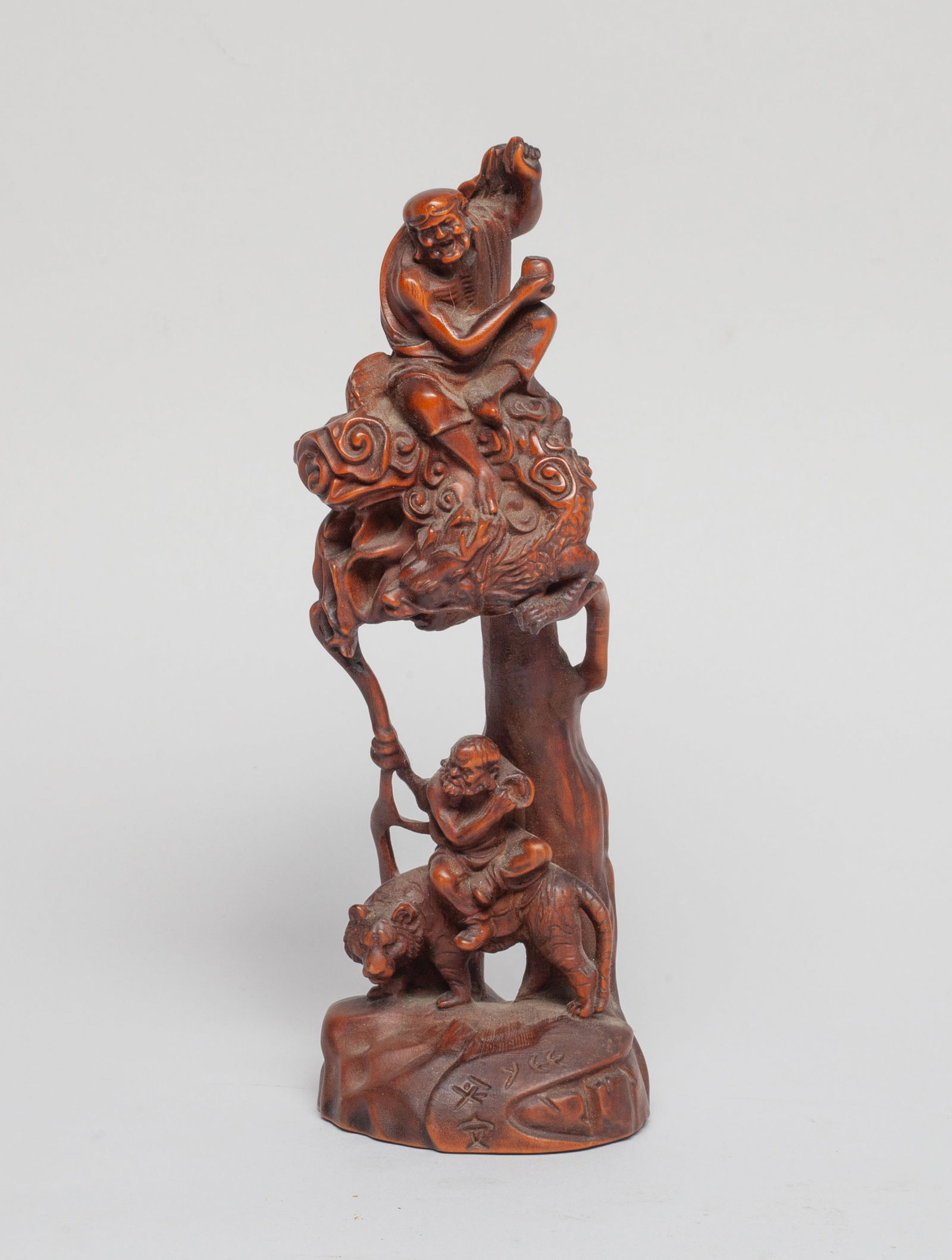 Chinese Export Wood Sculpture of Luohan (1 of 15)