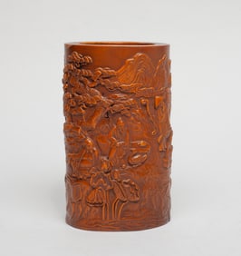 Estate Chinese Export Porcelain Brush Pot