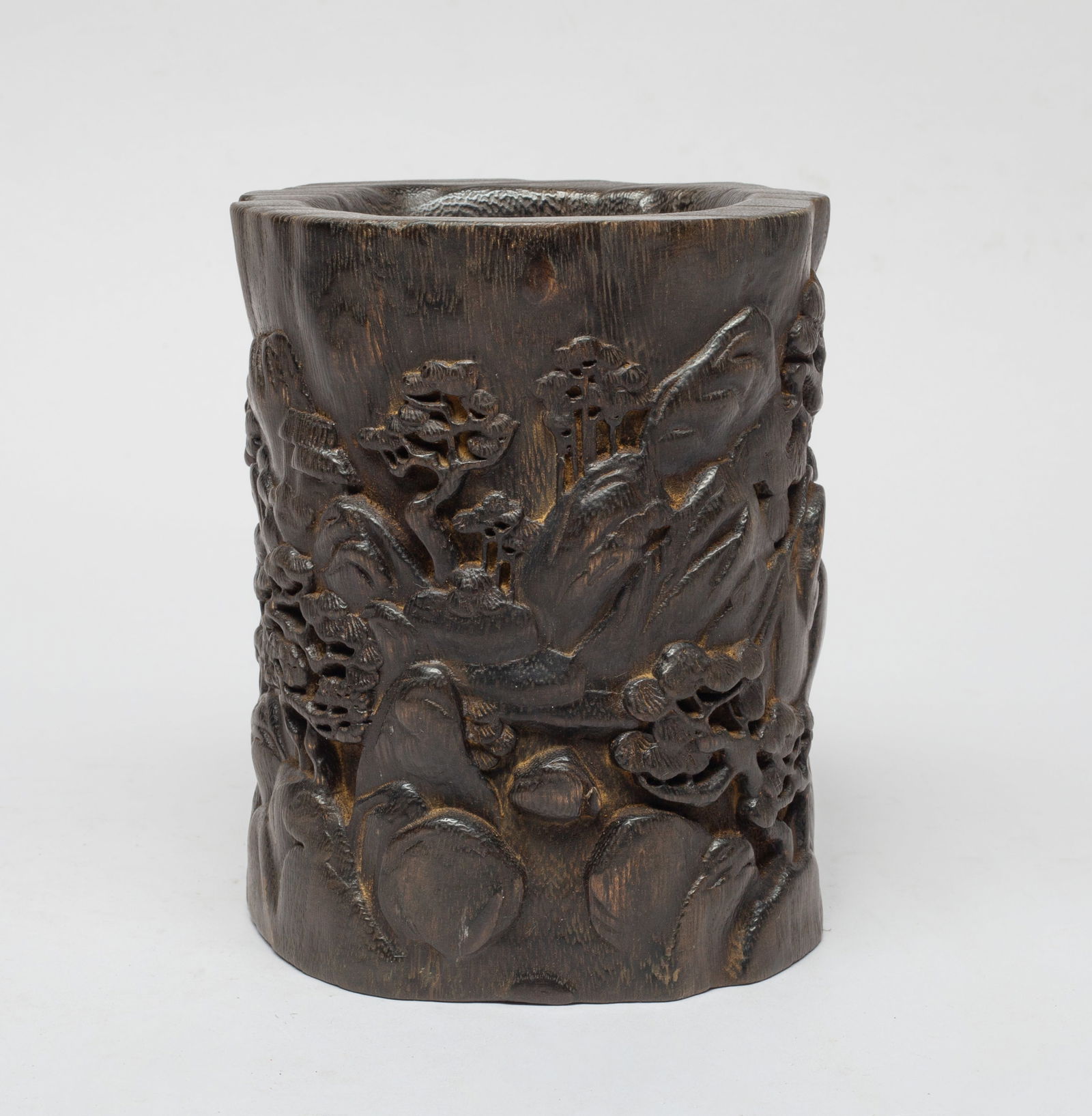 Estate Chinese Bark of Agarwood Brush Pot (1 of 17)
