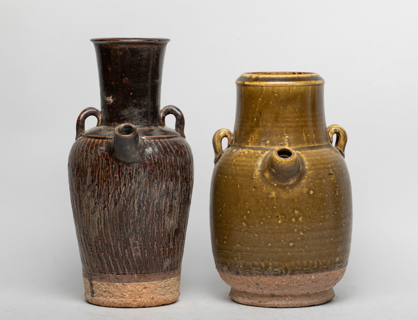 Estate Chinese Yue Stoneware, Salt Glazed Vases (1 of 15)