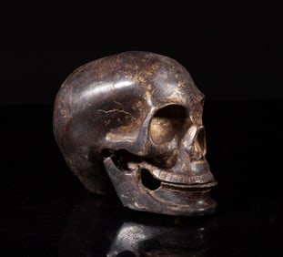 Vintage Bronze Table Sculpture of Skull