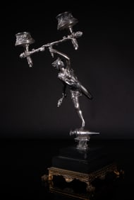 Vintage Sculpture Statue Candelabra Greek Goddess