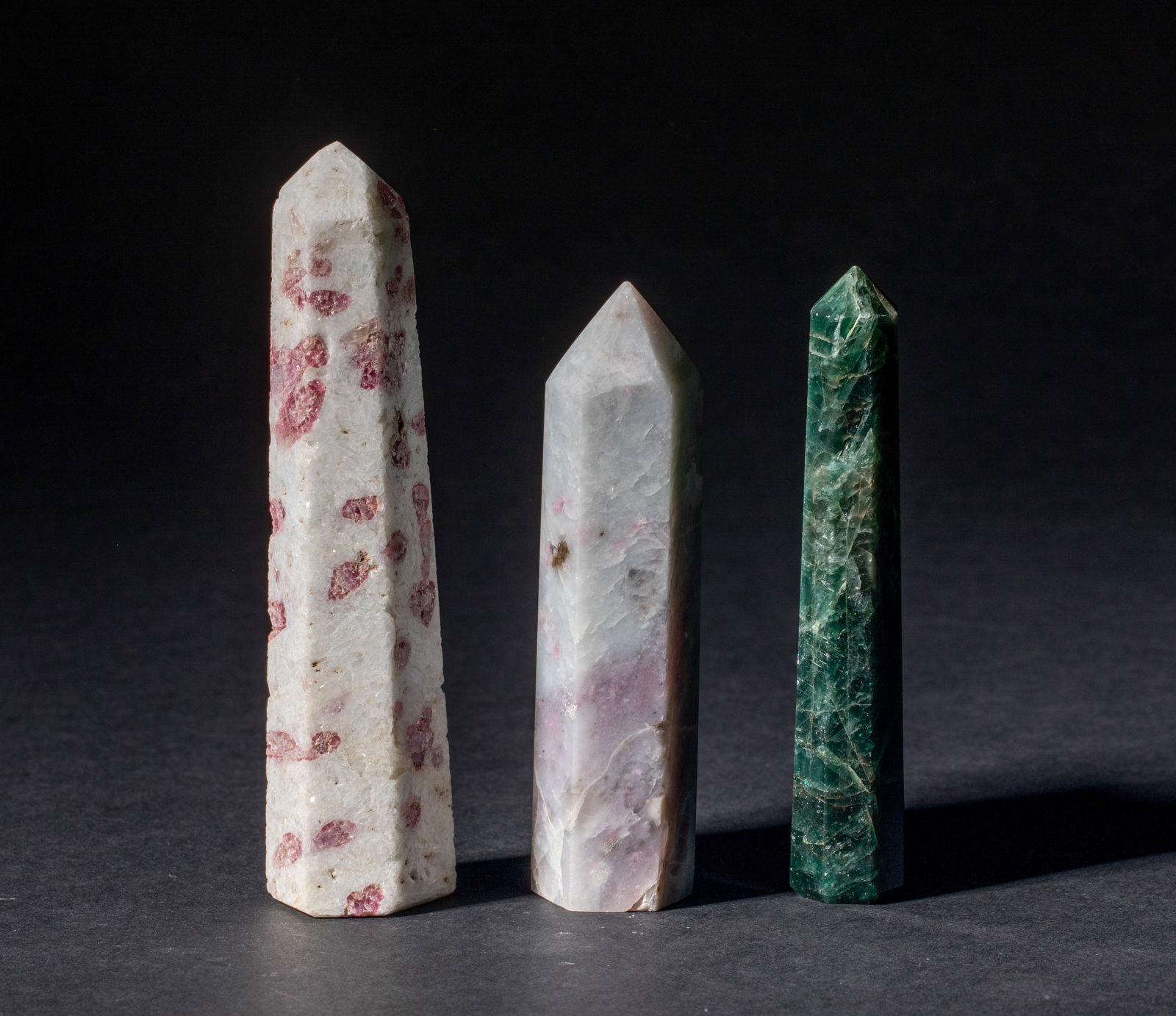 Three Tourmaline Carved Obelisks (1 of 11)