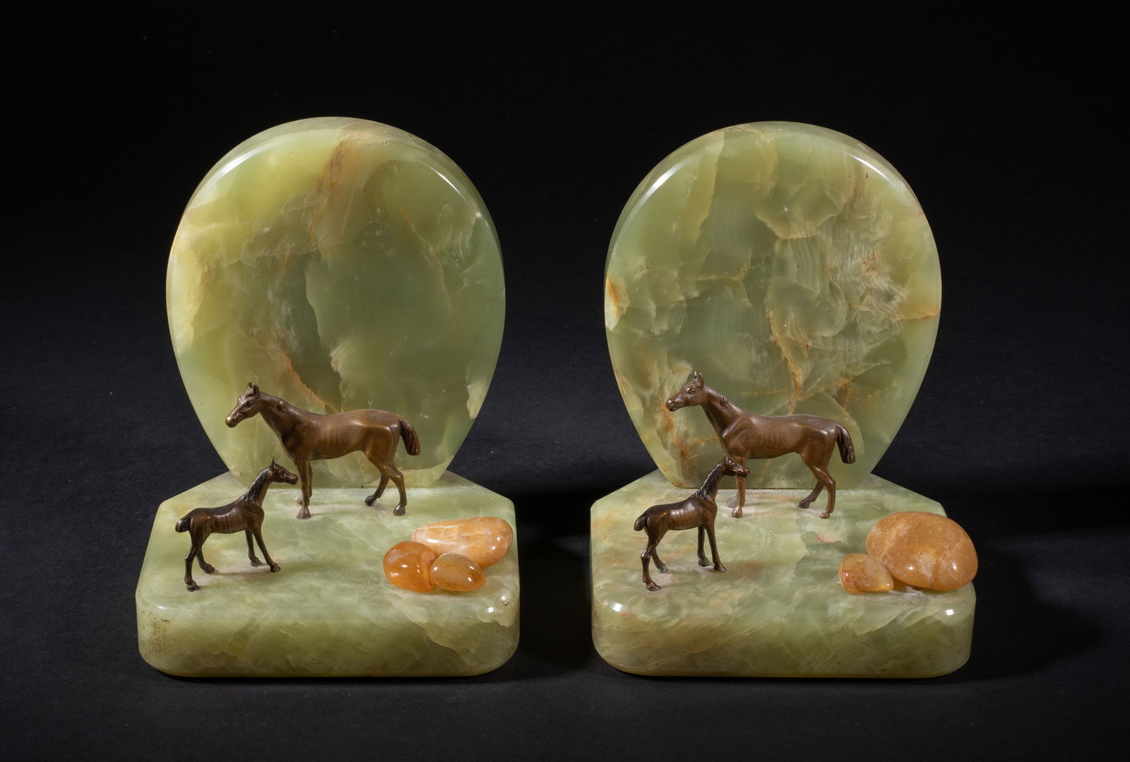 1900-20s Bronze Horse on Marble Bookends (1 of 9)